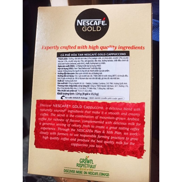 [Mã GROXUAN1 giảm 8% đơn 150K] NesCafe Gold Vị Vanilla - Cappuccino ( 8 gói x 18,5g ) | BigBuy360 - bigbuy360.vn