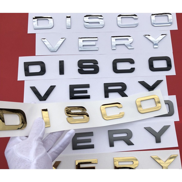 Decal Tem Chữ Discovery 3D Gold Dán Trang Trí Ô Tô