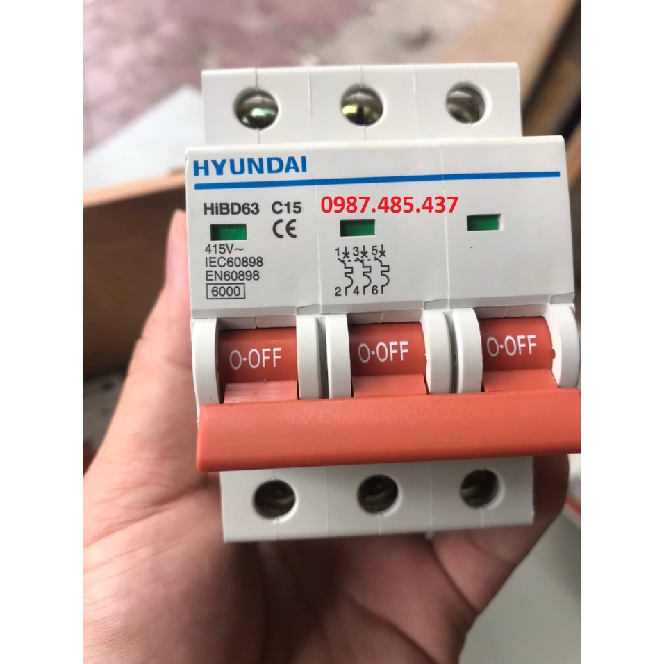 Aptomat MCB 3P 15A Hyundai 6kA