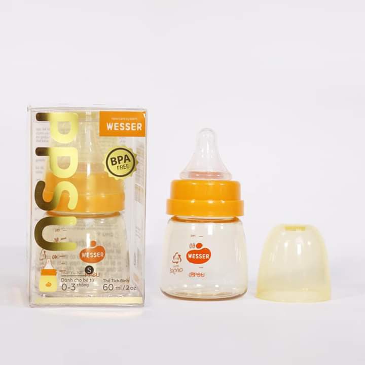 Bình sữa/bình ống hút uống nước wesser 2in1 ppsu