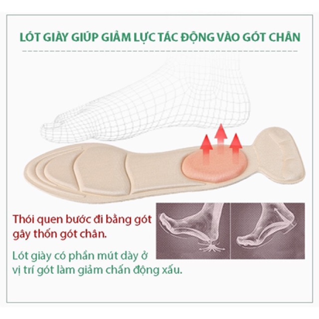 1 Cặp Lót giày cao gót bảo vệ bàn chân, chống đau chân - lót cả bàn chân nữ cao cấp LOTCG02