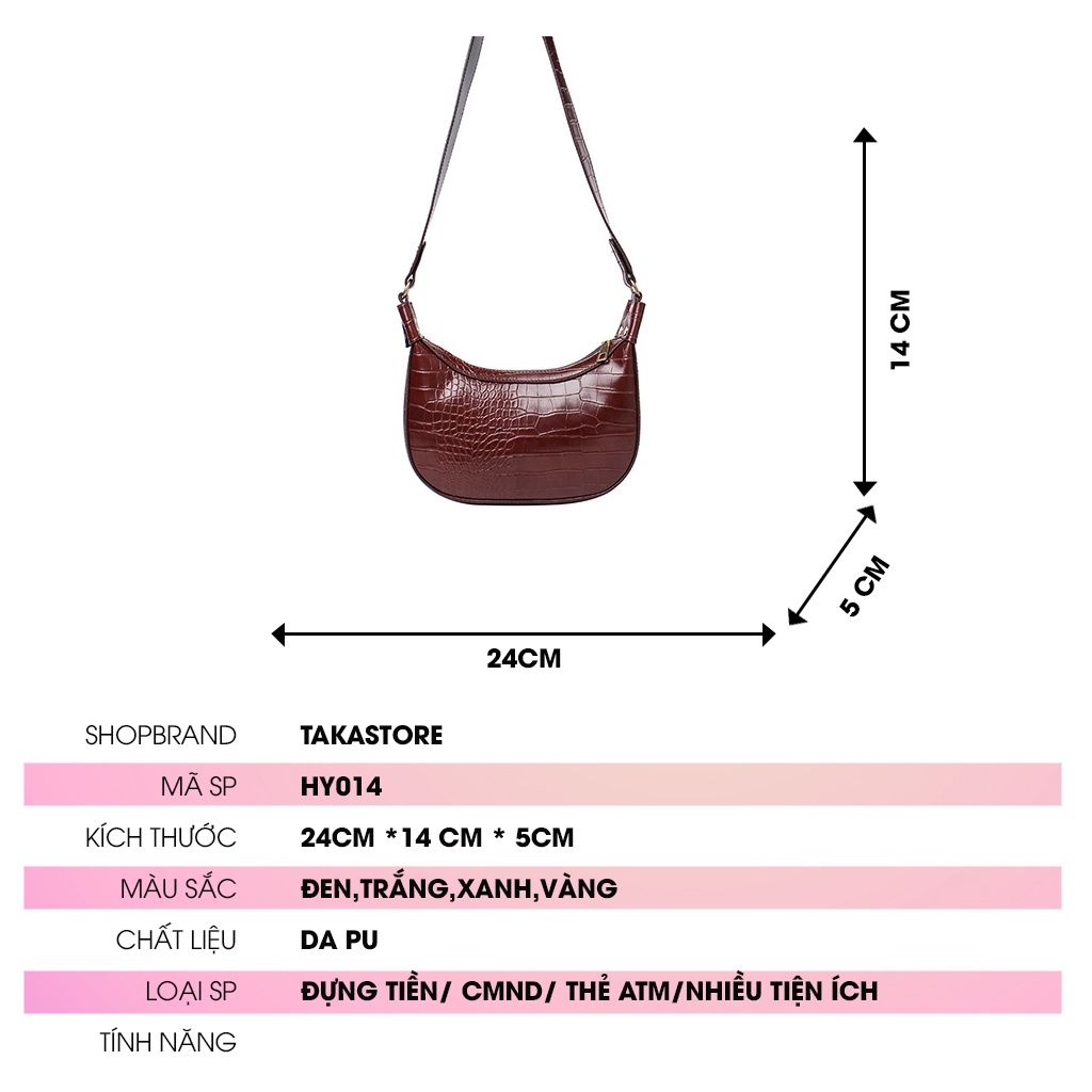 Túi xách nữ đẹp đeo chéo vai kẹp nách cao cấp thời trang giá rẻ -HY014