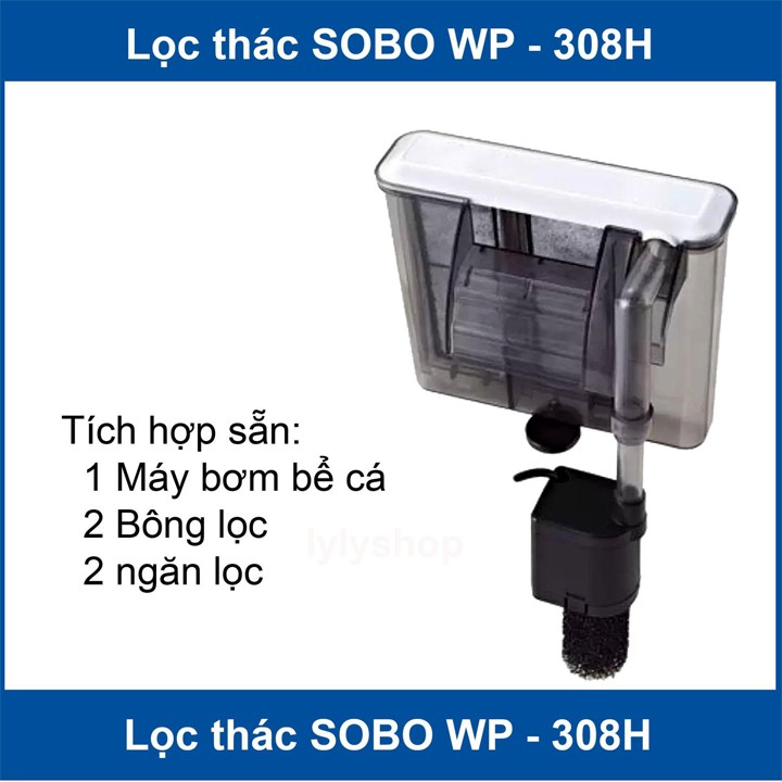 Máy lọc hồ cá min, dạng mõng Sobo-308h