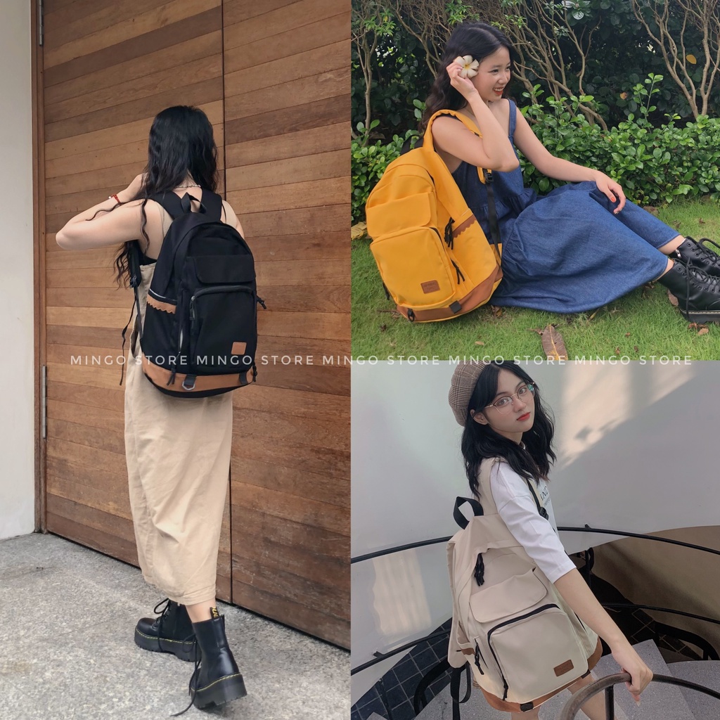 Cặp đi học balo cao cấp đẹp thời trang dễ thương chống nước ulzzang (BROWNIE BACKPACK)