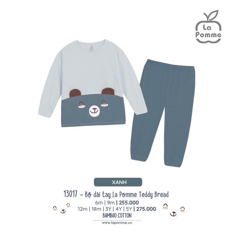 La Pomme Bộ dài tay chú gấu 6m-5y AW2022