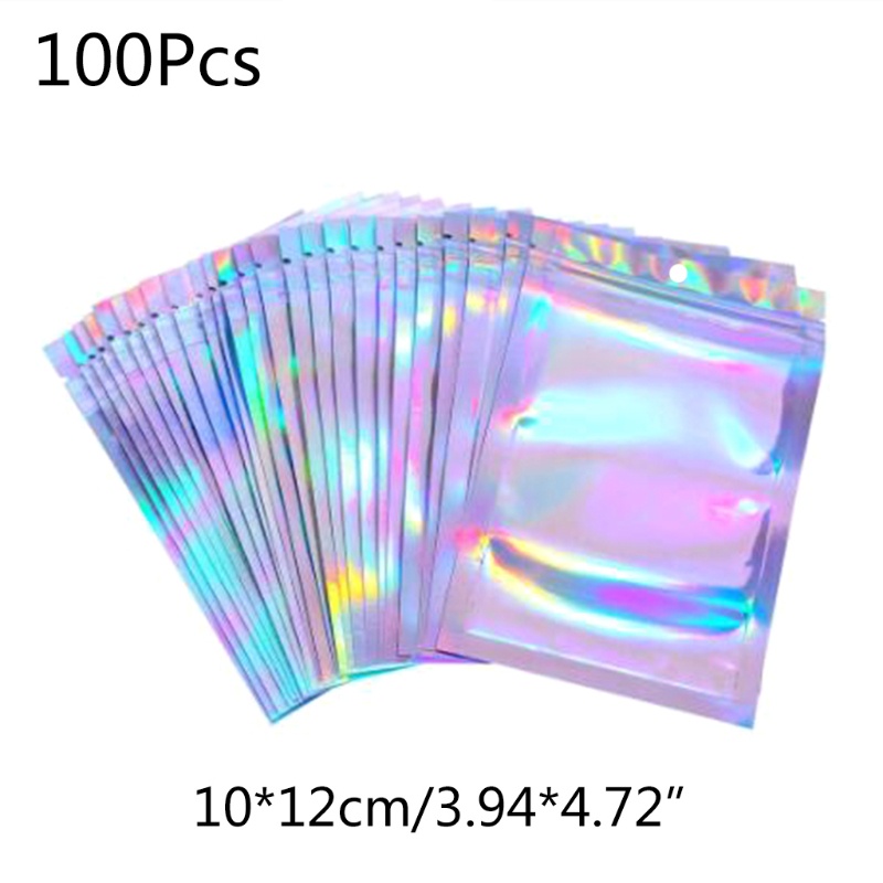 100 Túi zip trong suốt ba chiều đựng quà giáng sinh