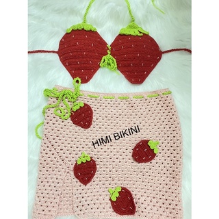 Set bikini trái dâu ngực - hình thật do shop chụp