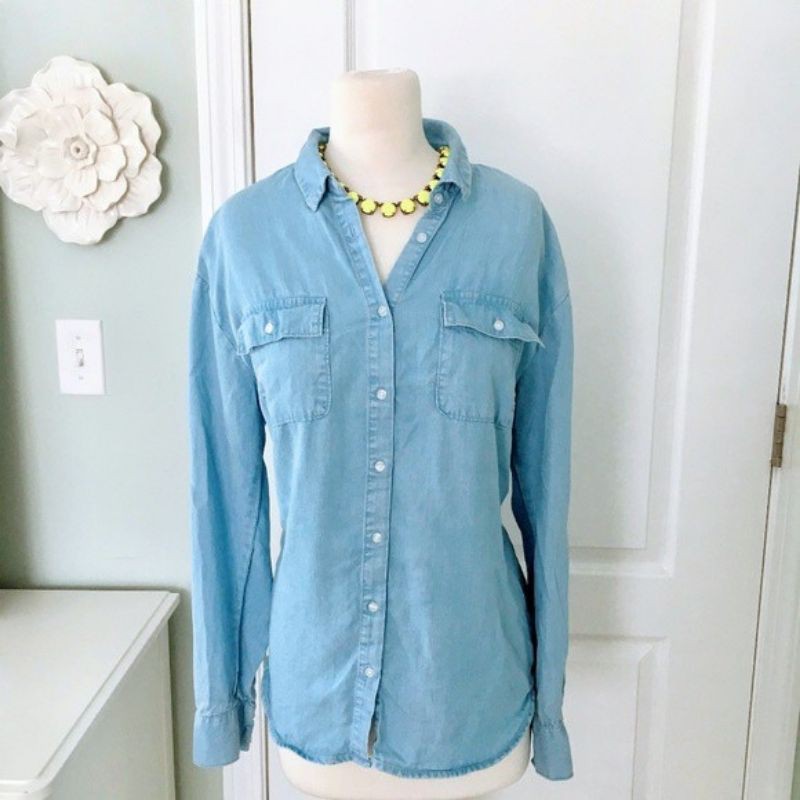 Pass áo sơ mi denim xuất xịn