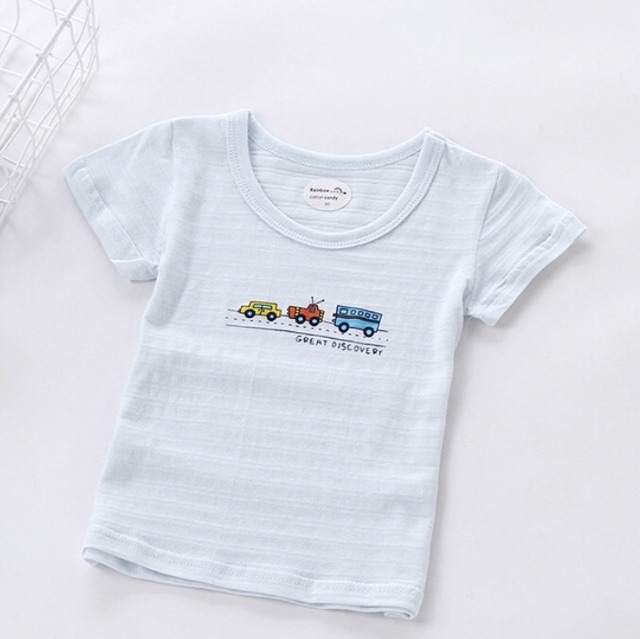 Áo cotton tre cộc tay cho bé - áo cotton xuất nhật cho bé