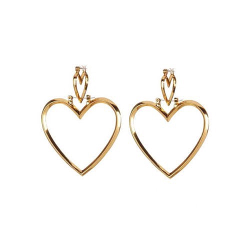 2019 fashion Women Heart Big Hoop Earrings Hip-Hop Gold Silver Dangle Ear Studs Jewelry