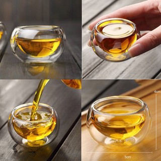 Chén thủy tinh 2 lớp - chén  uống trà