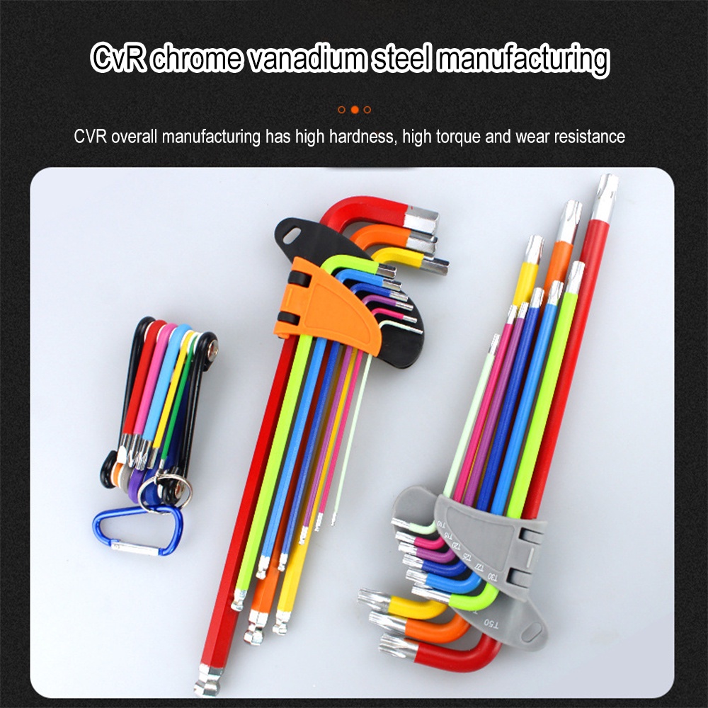 Bộ 9 Cờ Lê Lục Giác Nhiều Màu Sắc 1.5mm-10mm