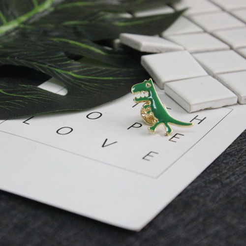 Pin cài áo hình khủng long xanh thời trang dành cho nữ