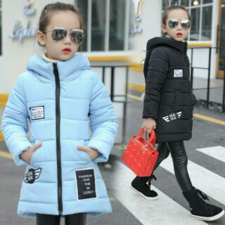 Áo khoác bé gái cổ cao