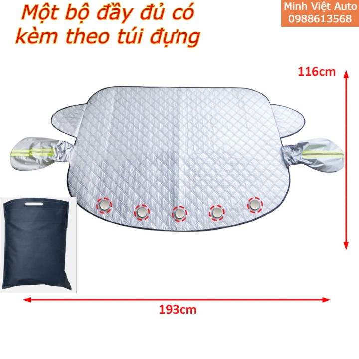 Che Nắng Ô Tô , Tấm Bạt Che Nắng Kính Lái Ô Tô 4 -5 Lớp Cao Cấp Cách Nhiệt Chống Nóng Có Chụp Gương Phản Quang