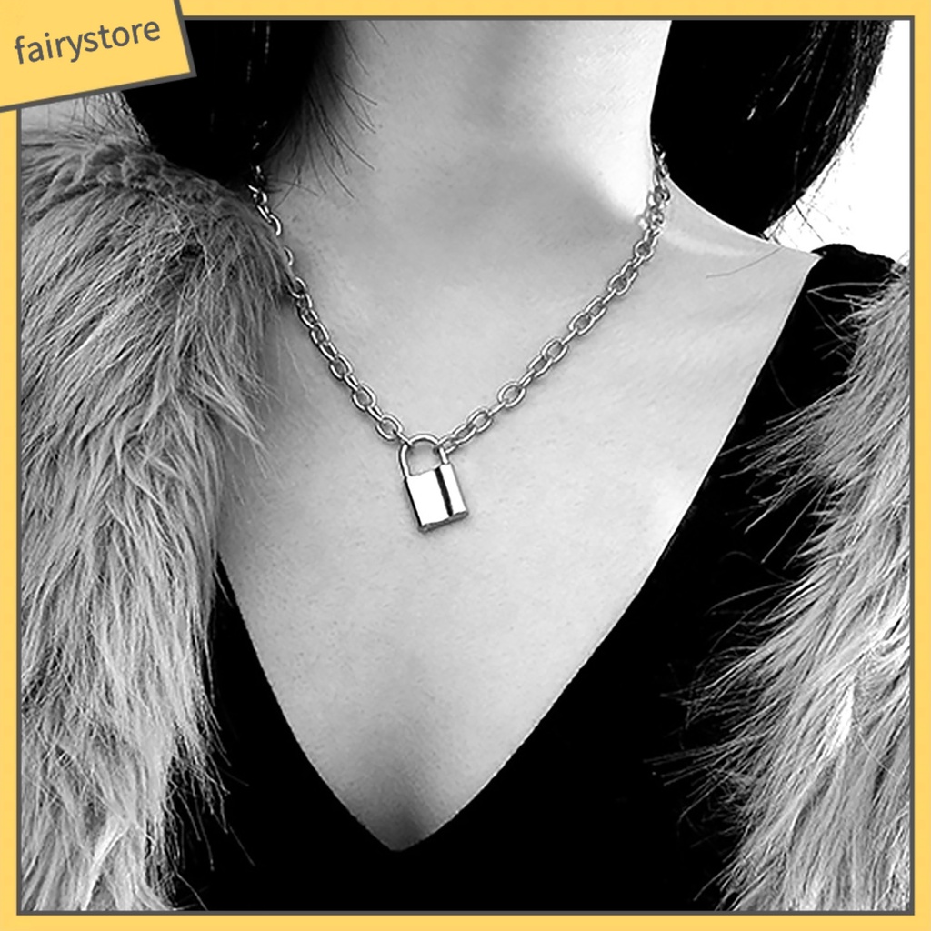 Dây chuyền dạng ổ khóa đơn giản thời trang Unisex