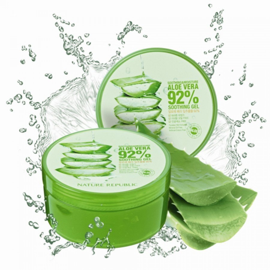 Gel lô hội Soothing & Moisture Aloe Vera 92% Nature Republic 300ml Hàn Quốc, Gel nha đam đa chức năng