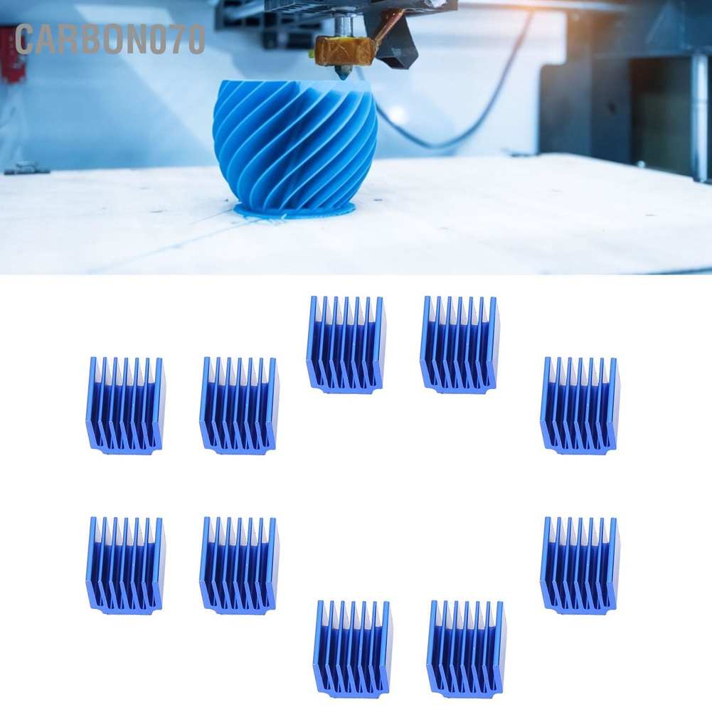 Hàng Sẵn 10pcs tản nhiệt Mini Cooler với băng dính dẫn nhiệt cho TMC 2100/2208 LV8729 Trình điều khiển động cơ bước Set 10 Tấm Nhôm Tản Nhiệt Cao Cấp Cho Máy In 3d【Carbon070】