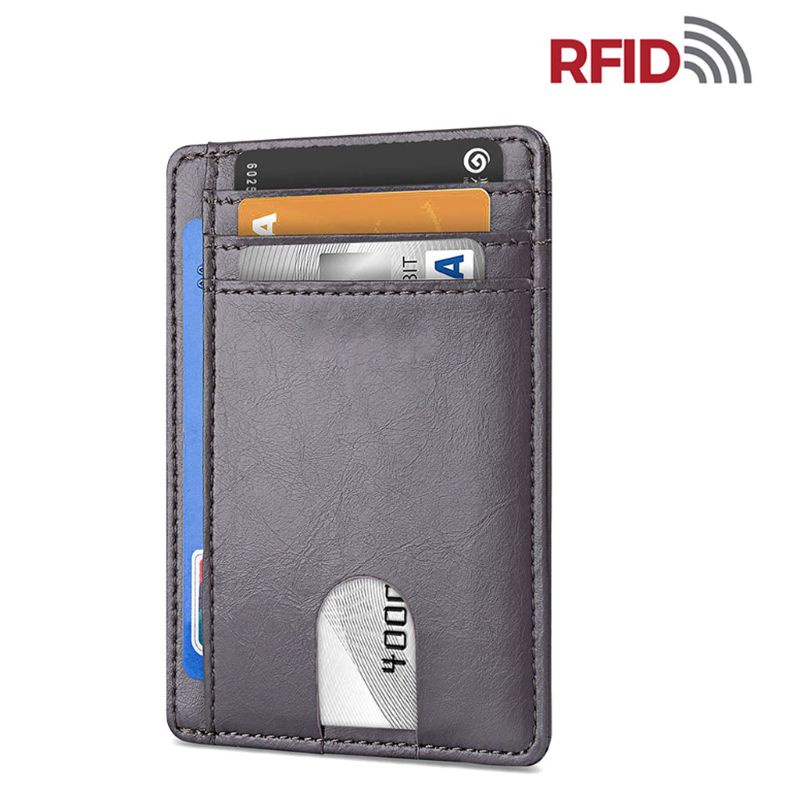 Youyo Ví Da Đựng Thẻ RFID Bỏ Túi Trước Tối Giản Cho Nam Nữ