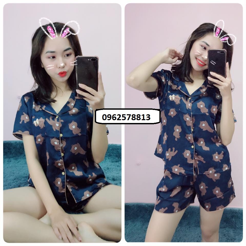 Bộ pijama lụa ngắn