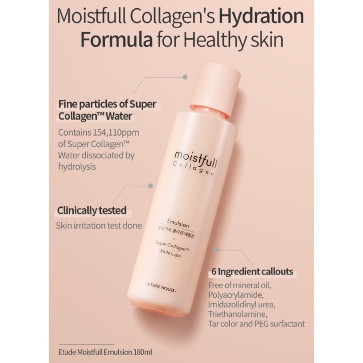 ETUDE HOUSE Moistfull Collagen Emulsion 180ml [sunflower1968] // Sản xuất tại Hàn Quốc, Nhũ tương Collagen ẩm