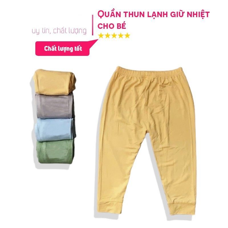 Quần thun lạnh giữ nhiệt bo gấu cạp thường cho bé trai bé gái