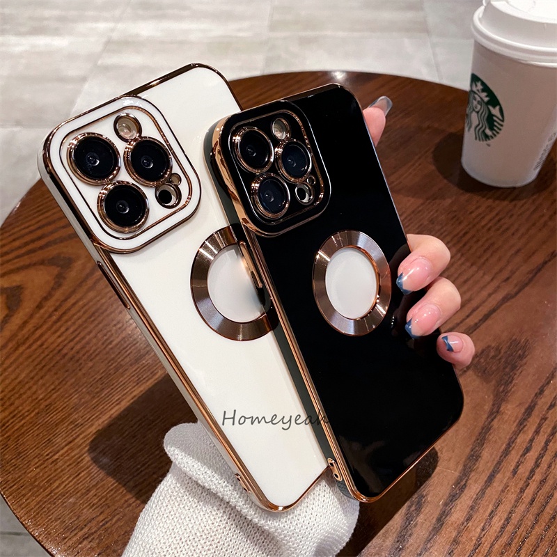 Ốp Điện Thoại Silicon Mềm Chống Sốc Mạ Viền Camera Cho iPhone 11 13 Pro Max 12 mini