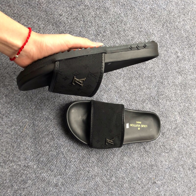 Dép lê nam quai chéo LV vân caro, dép quai chéo, dép nam đẹp