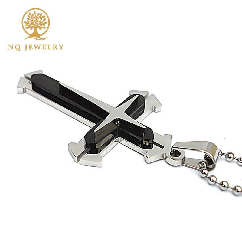Dây chuyền mặt thánh giá hợp kim mạ bạc - NQ Jewelry