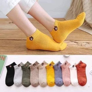 Tất Vớ Nữ 💖FREESHIP Giảm 70K💖 Vớ Nữ Ulzzang Trơn Cổ Ngắn, Cổ Thấp Hình Gấu Brown Phong Cách Vintage Hàn Quốc Siêu Cute