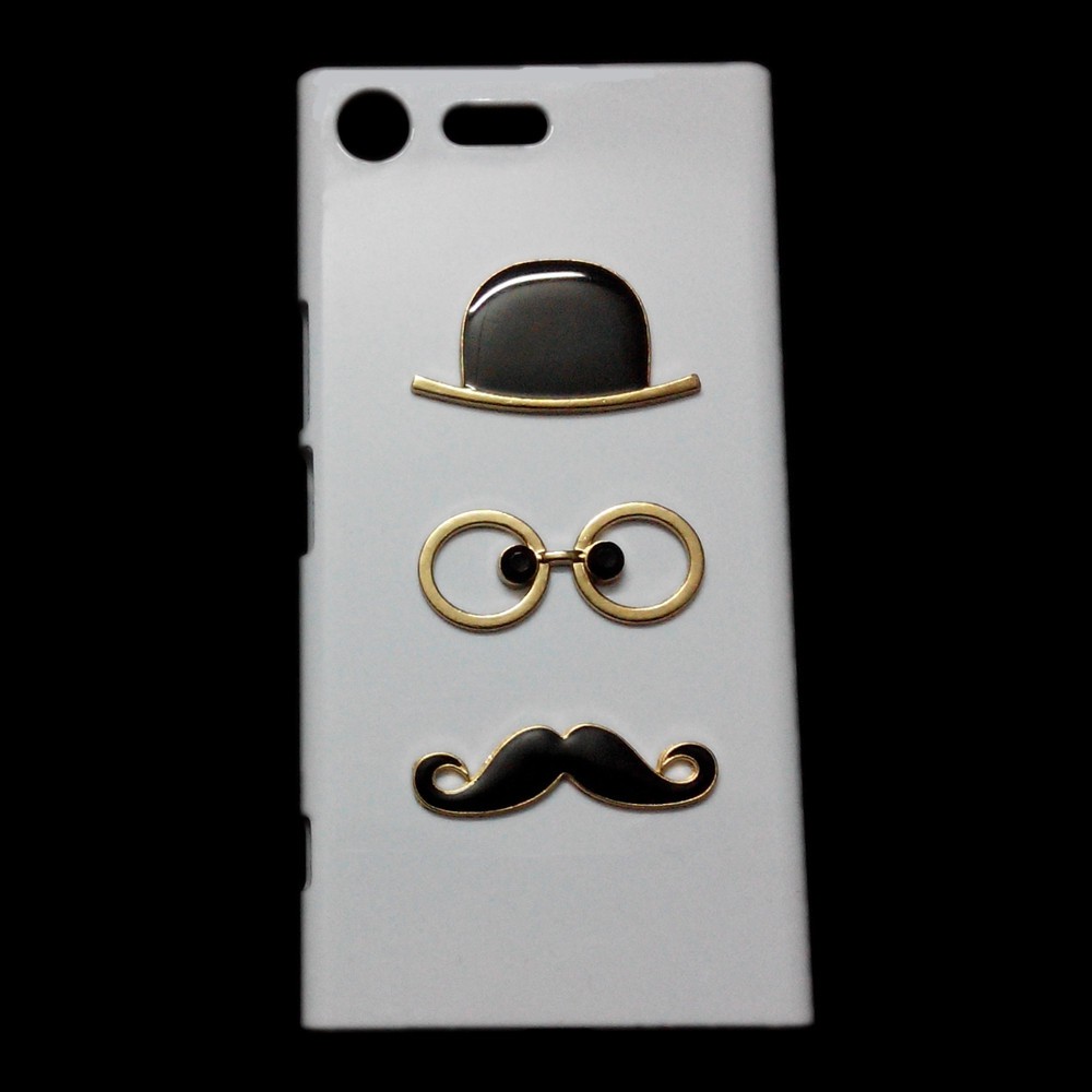 For Sony Xperia C5 C6 M5 X Performance XA Ultra XZ XA1 XA2 L2 Z1 Z2 Z3 Z4 Z5 Premium 3D Cute Hat Eyes Mustache Hard Back Case Cover