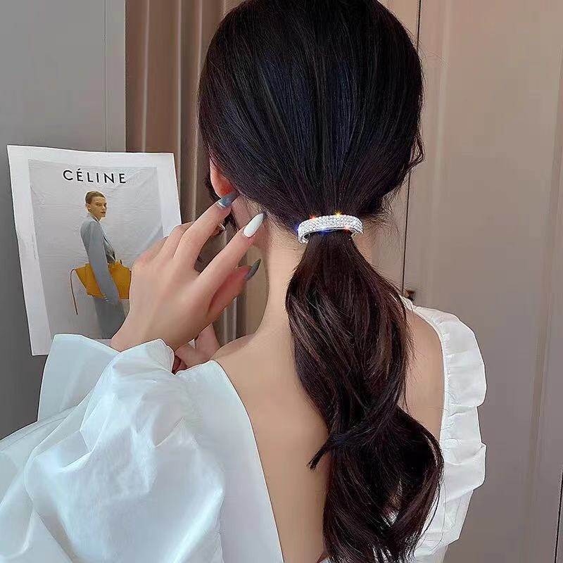 Kẹp tóc đính kim cương nhân tạo đẹp mắt phong cách Hàn Quốc dành cho bạn nữ