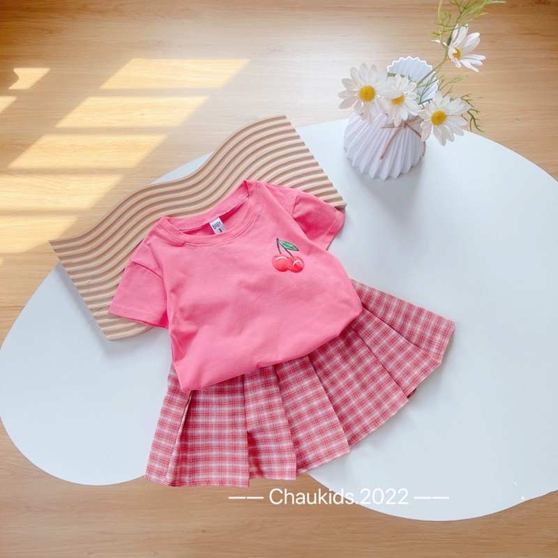 SET BỘ CHERRY + CHÂN VÁY CHO BÉ