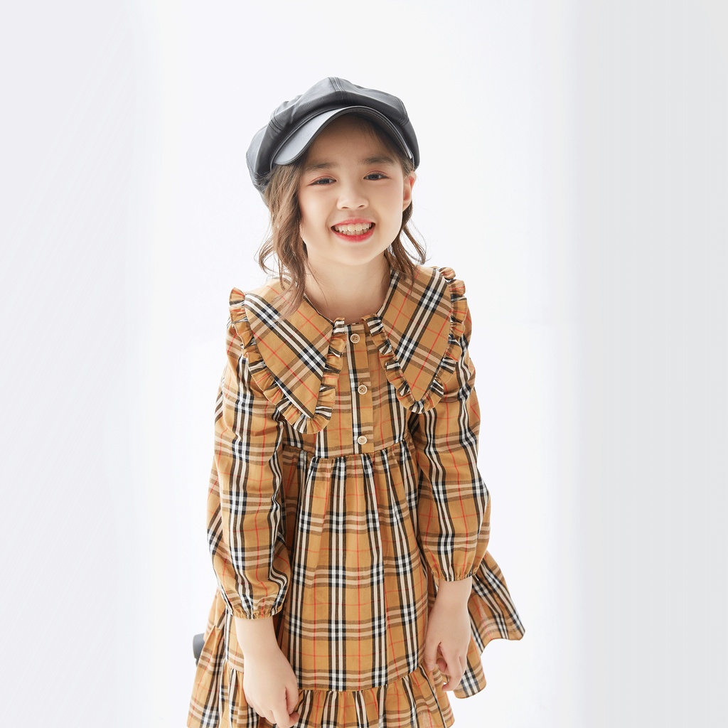 Váy họa tiết kẻ JOOKYLI bé gái 48G0857