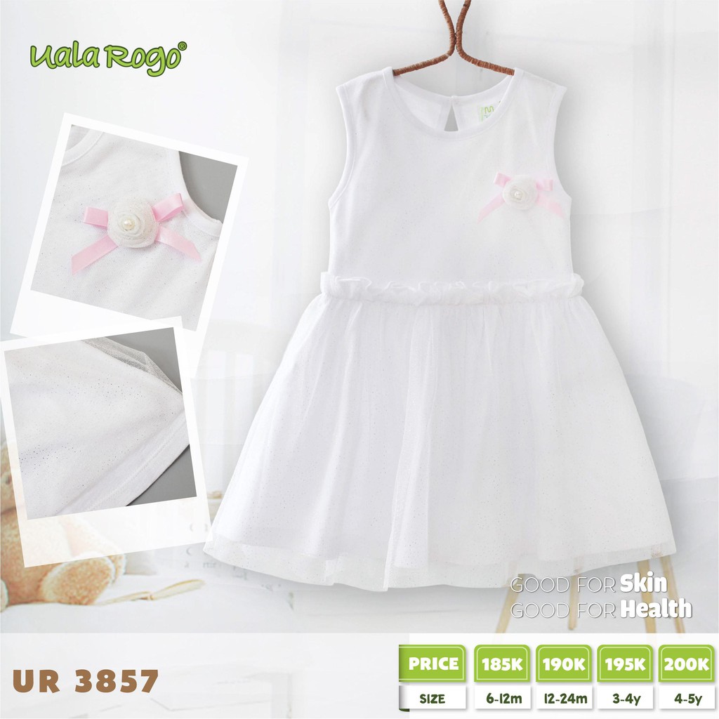 UALAROGO UR3857- Váy cotton phối tuyn kim tuyến cho bé