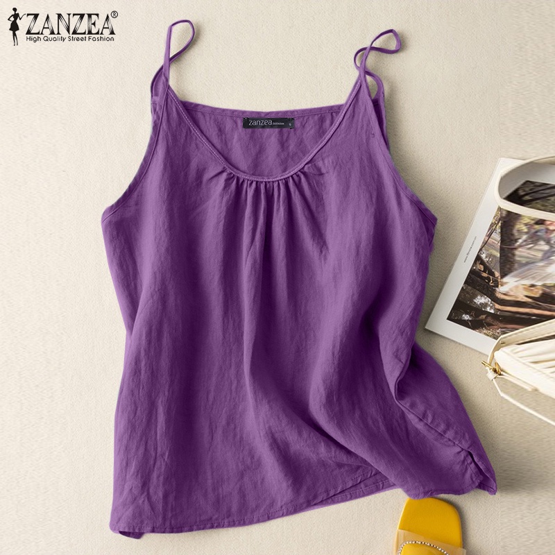 Áo ZANZEA không tay thời trang Hàn Quốc xinh xắn cho nữ