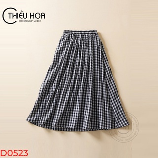 Chân váy nữ trung niên cao cấp, chất liệu Cotton Thoáng mát cho mẹ Thiều Hoa D0523