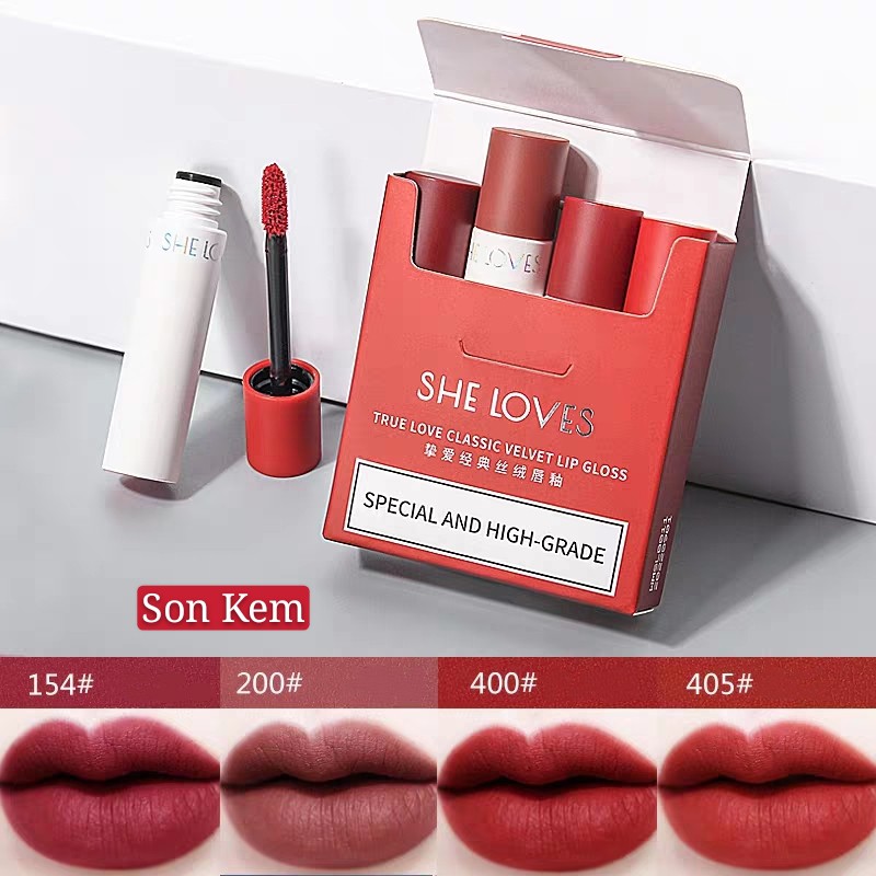 SHE LOVES - Set 4 son kem son thỏi True Love Classic Velvet | BigBuy360 - bigbuy360.vn