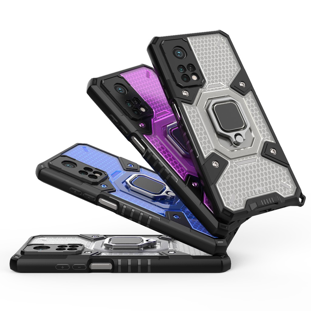 Ốp lưng Xiaomi Mi 10T Pro / Mi 10T Tổ Ong Iring không gian mới chống sốc giá đỡ xem phim kiêm nhẫn hút ô tô