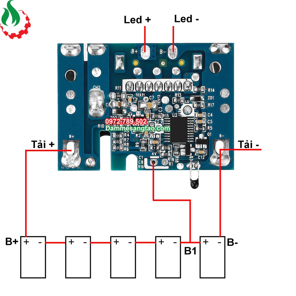 DMST Vỏ pin makita 18V Li-ion 3.7V nhận sạc zin