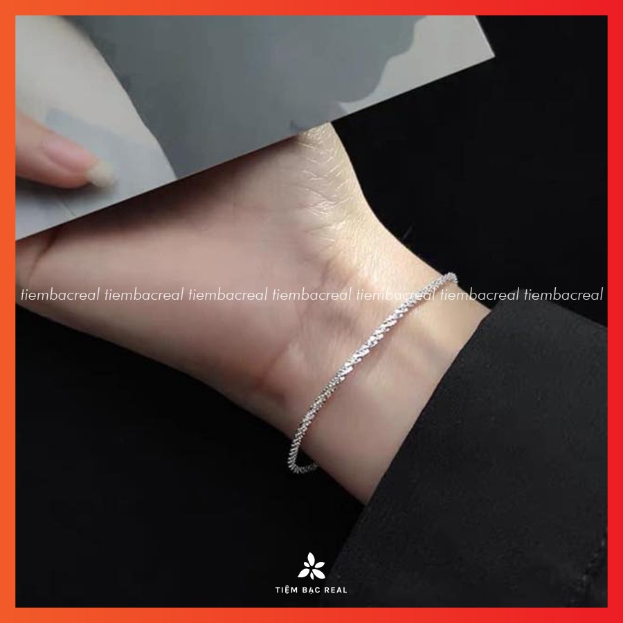 Lắc tay dây bông xù chất liệu bạc ta, lắc tay bạc thiết kế đơn giản, tinh tế | BigBuy360 - bigbuy360.vn