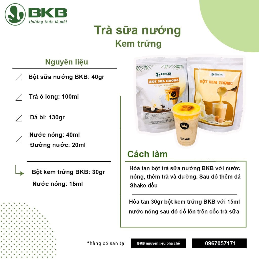 Bột kem trứng BKB 500gram cho trà sữa