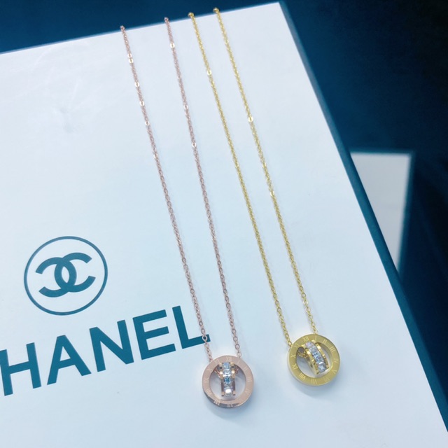 Dây chuyền titan hiệu mạ vàng + vàng gold