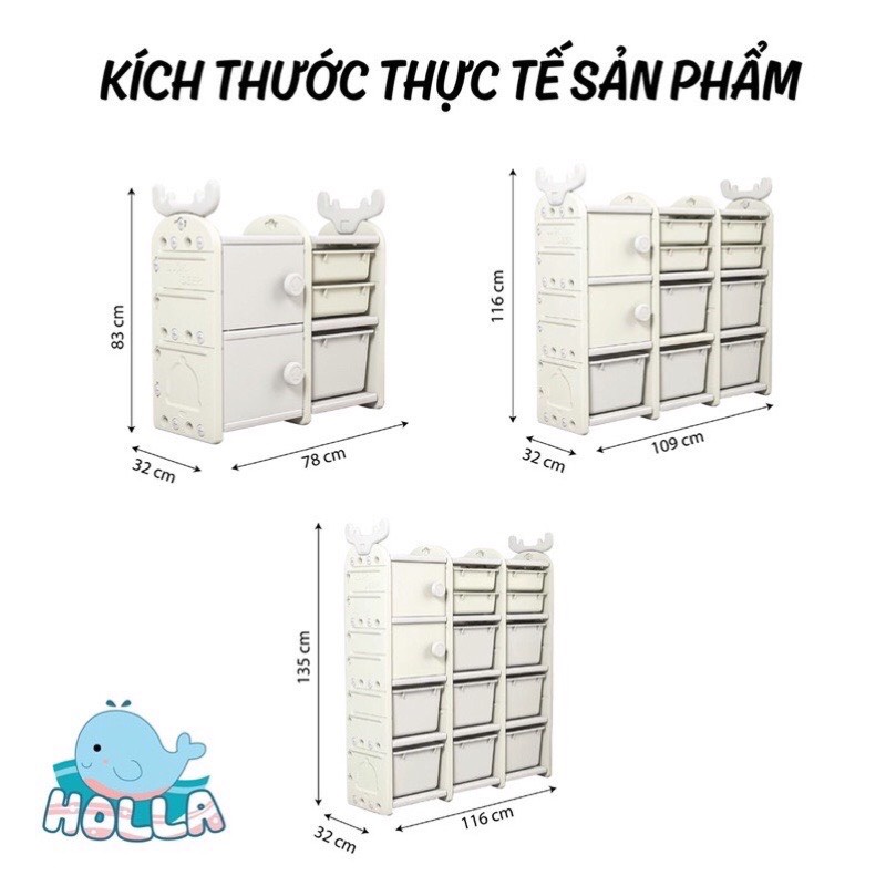 Kệ đồ chơi, tủ đồ chơi tuần lộc Holla HL 10126