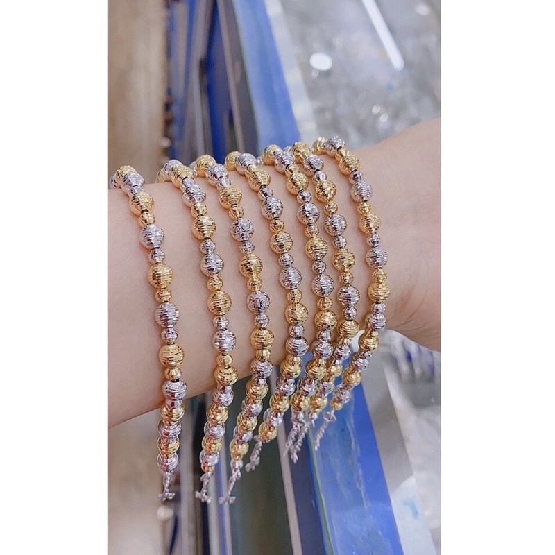 Lắc tay bi bạc 925 nhập khẩu xi vàng cao cấp- Minh Tâm Jewelry