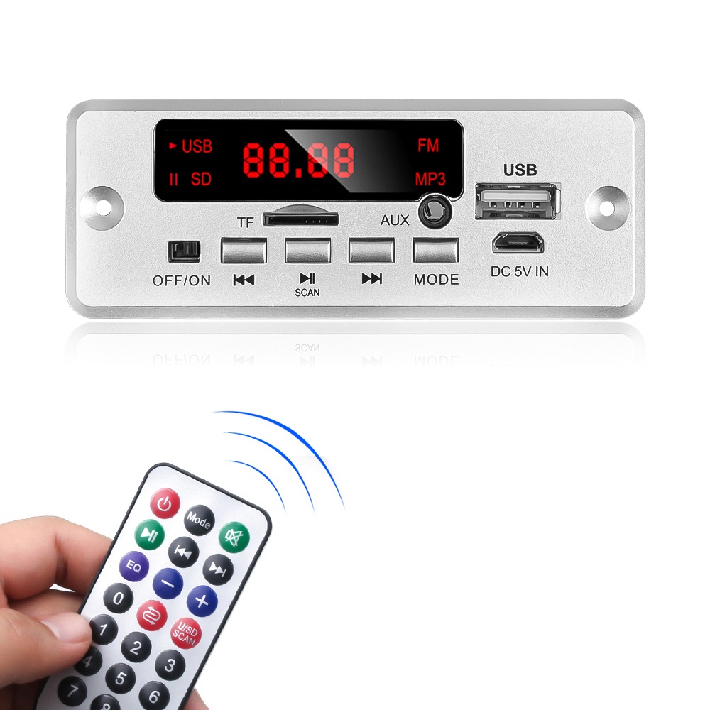 Bộ giải mã âm thanh kết nối bluetooth 5.0 không dây 50w 2x25w dc 12v và điều khiển từ xa cho xe hơi