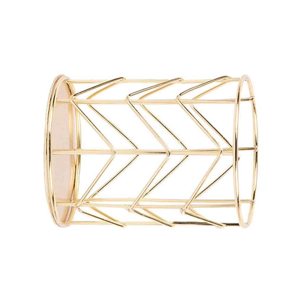 Giá Đỡ Bút / Cọ Trang Điểm Bằng Lưới Đồng Màu Vàng Hồng