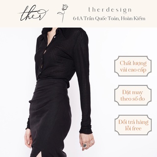 Áo sơ mi len mỏng dài tay Knitted Shirt by Ther Design