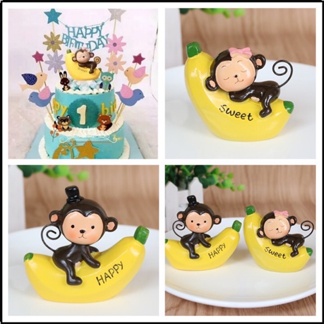 Đôi 2 chú khỉ ôm chuối