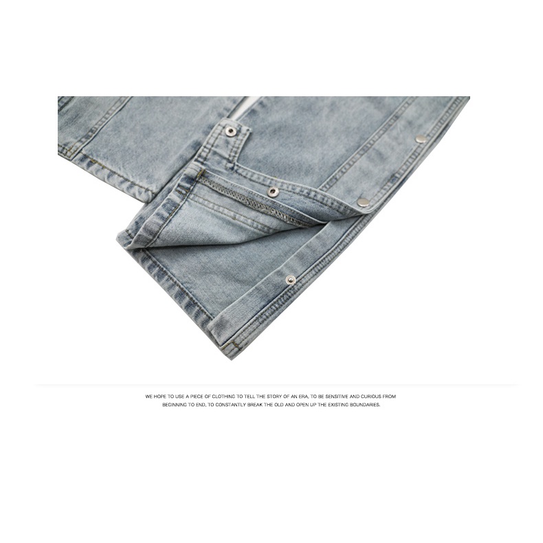 Quần Jeans ống rộng, túi hộp kết hợp 2 hàng cục cao cấp, Quần ống rộng phong cách Streetwear hottrend